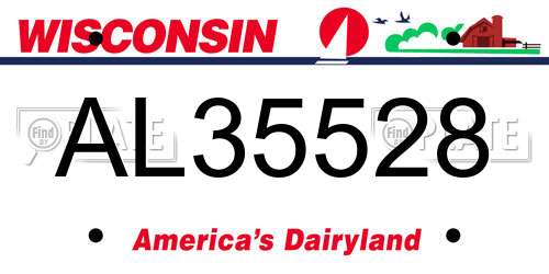 AL35528 Wisconsin License Plate