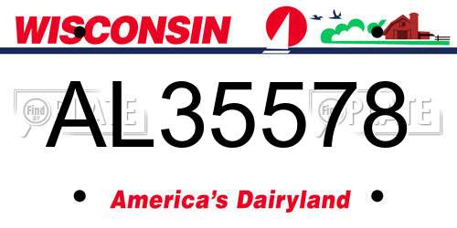 AL35578 Wisconsin License Plate