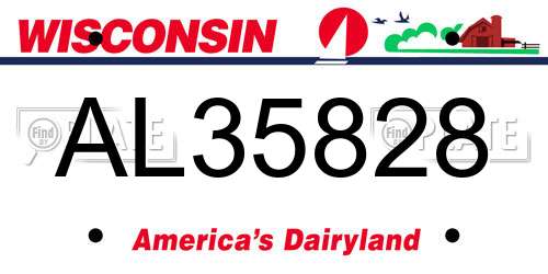 AL35828 Wisconsin License Plate