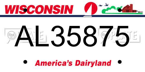 AL35875 Wisconsin License Plate