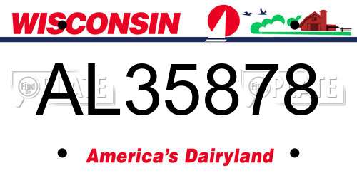 AL35878 Wisconsin License Plate