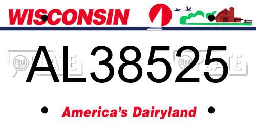 AL38525 Wisconsin License Plate