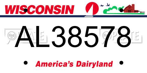 AL38578 Wisconsin License Plate
