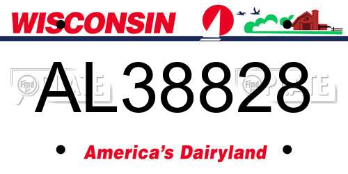 AL38828 Wisconsin License Plate
