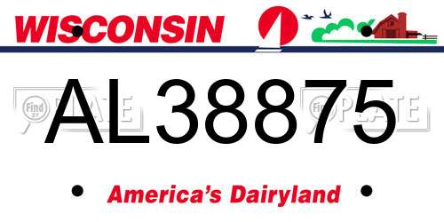 AL38875 Wisconsin License Plate