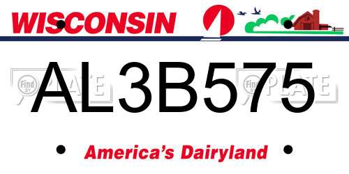 AL3B575 Wisconsin License Plate