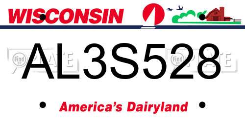 AL3S528 Wisconsin License Plate