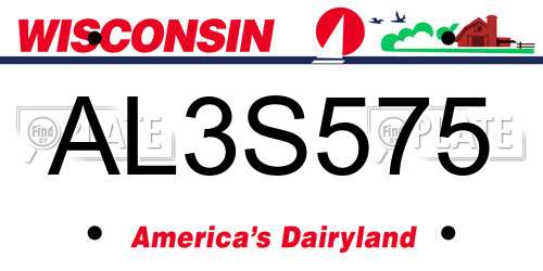 AL3S575 Wisconsin License Plate
