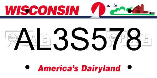 AL3S578 Wisconsin License Plate
