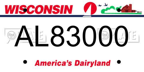 AL83000 Wisconsin License Plate
