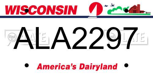 ALA2297 Wisconsin License Plate
