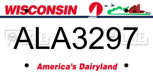 ALA3297 Wisconsin License Plate