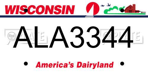 ALA3344 Wisconsin License Plate