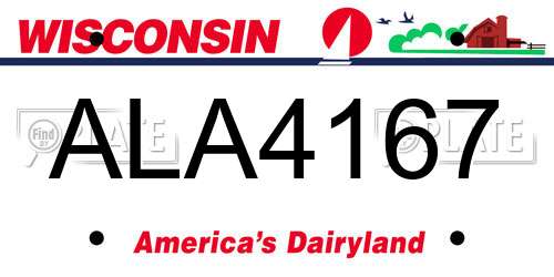 ALA4167 Wisconsin License Plate