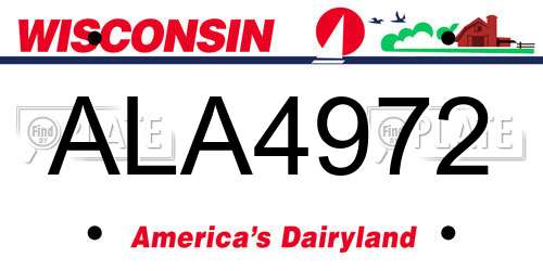 ALA4972 Wisconsin License Plate