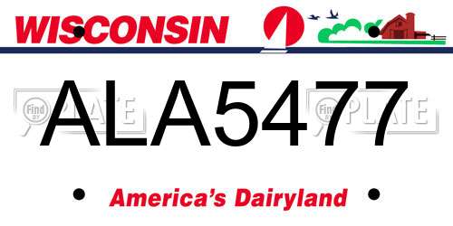 ALA5477 Wisconsin License Plate