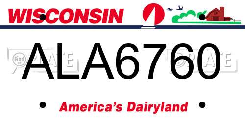 ALA6760 Wisconsin License Plate