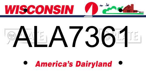 ALA7361 Wisconsin License Plate