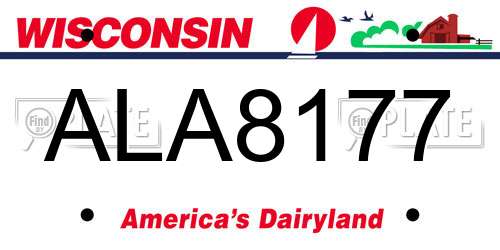 ALA8177 Wisconsin License Plate