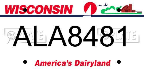 ALA8481 Wisconsin License Plate