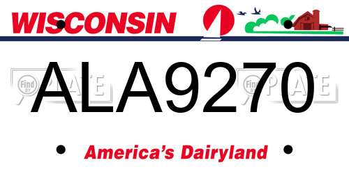 ALA9270 Wisconsin License Plate