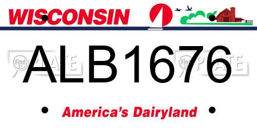 ALB1676 Wisconsin License Plate