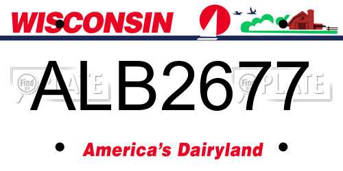 ALB2677 Wisconsin License Plate