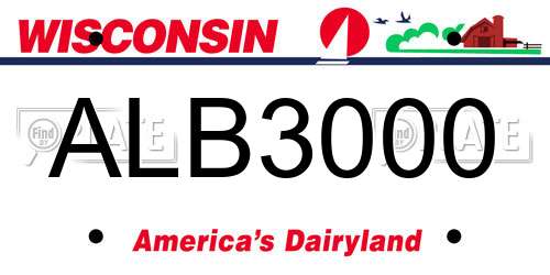 ALB3000 Wisconsin License Plate