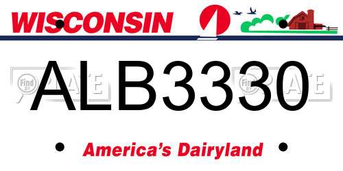 ALB3330 Wisconsin License Plate