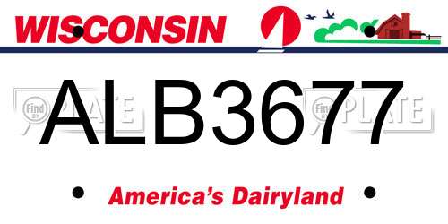 ALB3677 Wisconsin License Plate