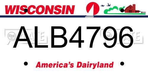 ALB4796 Wisconsin License Plate