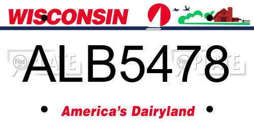 ALB5478 Wisconsin License Plate