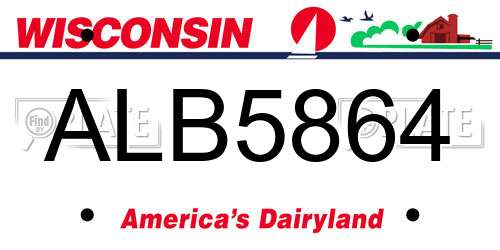 ALB5864 Wisconsin License Plate