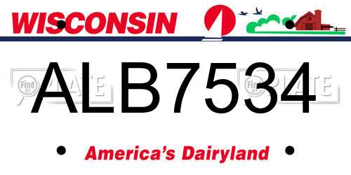 ALB7534 Wisconsin License Plate