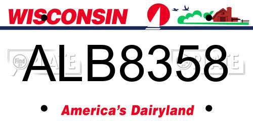 ALB8358 Wisconsin License Plate