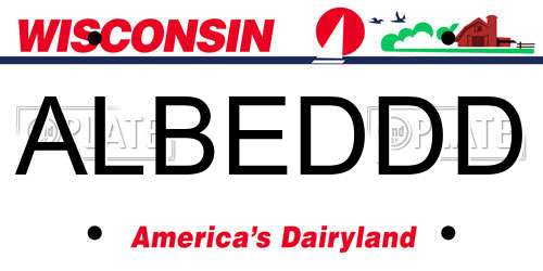 ALBEDDD Wisconsin License Plate