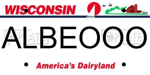 ALBEOOO Wisconsin License Plate