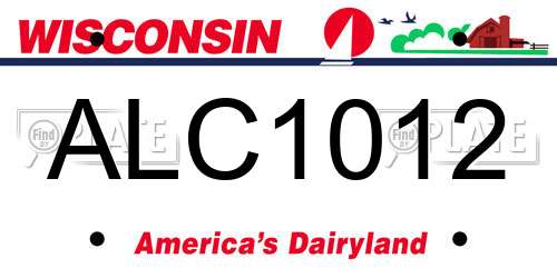 ALC1012 Wisconsin License Plate