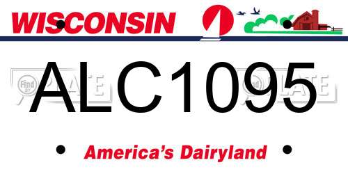 ALC1095 Wisconsin License Plate