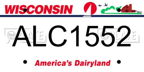 ALC1552 Wisconsin License Plate