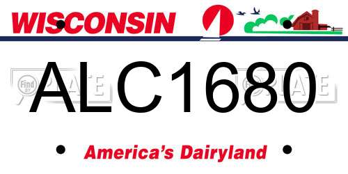 ALC1680 Wisconsin License Plate
