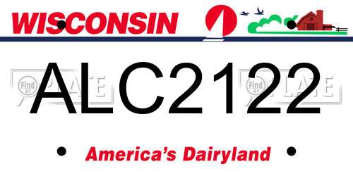 ALC2122 Wisconsin License Plate