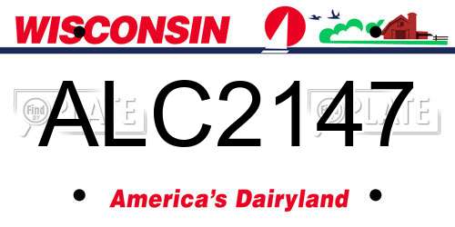 ALC2147 Wisconsin License Plate