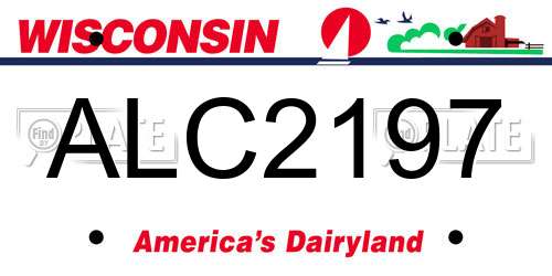 ALC2197 Wisconsin License Plate
