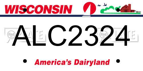 ALC2324 Wisconsin License Plate