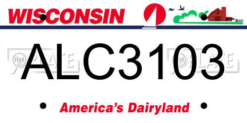 ALC3103 Wisconsin License Plate