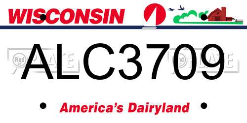 ALC3709 Wisconsin License Plate