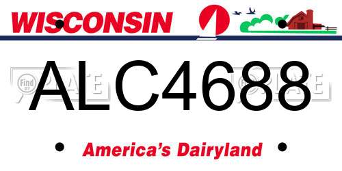 ALC4688 Wisconsin License Plate
