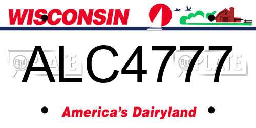 ALC4777 Wisconsin License Plate