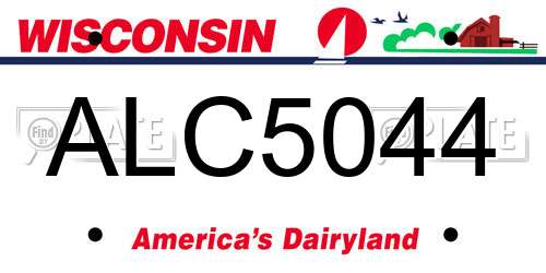 ALC5044 Wisconsin License Plate